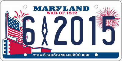 MD license plate 6AX2015