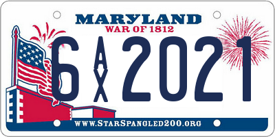 MD license plate 6AX2021