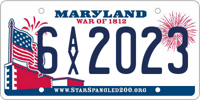 MD license plate 6AX2023