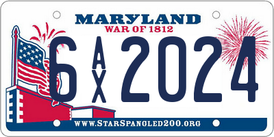 MD license plate 6AX2024