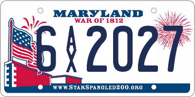 MD license plate 6AX2027