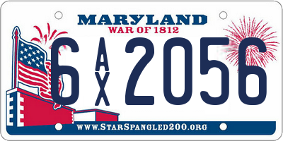MD license plate 6AX2056