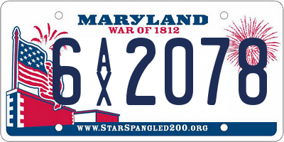 MD license plate 6AX2078
