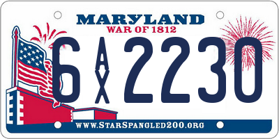 MD license plate 6AX2230