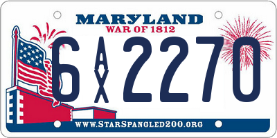 MD license plate 6AX2270