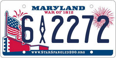 MD license plate 6AX2272