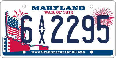 MD license plate 6AX2295