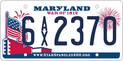 MD license plate 6AX2370