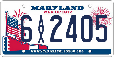 MD license plate 6AX2405