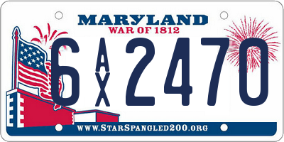 MD license plate 6AX2470