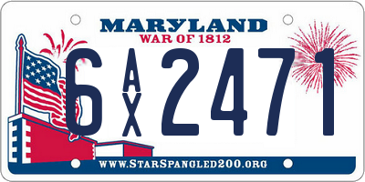 MD license plate 6AX2471