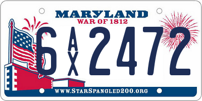 MD license plate 6AX2472