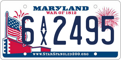 MD license plate 6AX2495