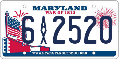 MD license plate 6AX2520