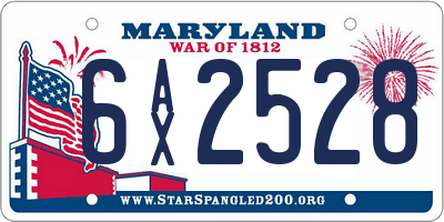 MD license plate 6AX2528