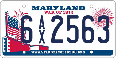 MD license plate 6AX2563