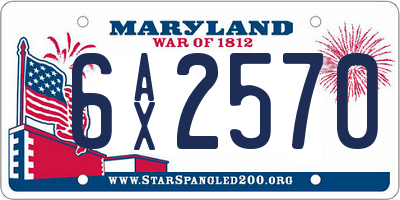 MD license plate 6AX2570