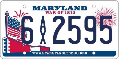MD license plate 6AX2595