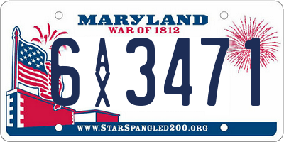 MD license plate 6AX3471