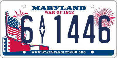 MD license plate 6AY1446