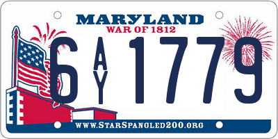 MD license plate 6AY1779