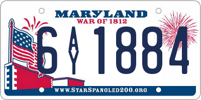 MD license plate 6AY1884