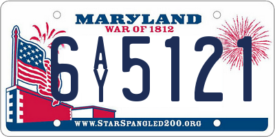 MD license plate 6AY5121