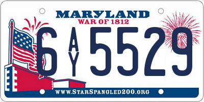MD license plate 6AY5529