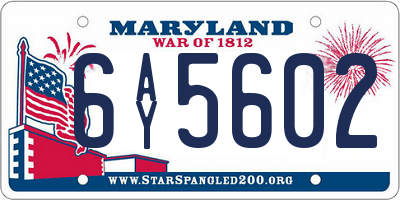 MD license plate 6AY5602