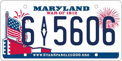 MD license plate 6AY5606