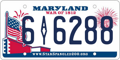 MD license plate 6AY6288