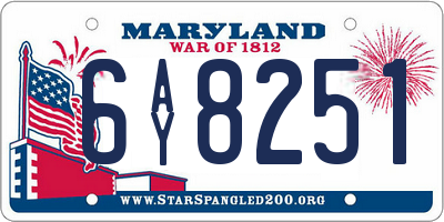 MD license plate 6AY8251