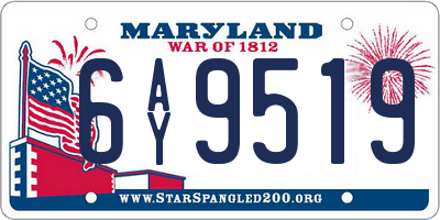 MD license plate 6AY9519