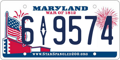 MD license plate 6AY9574
