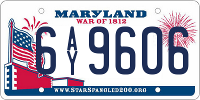 MD license plate 6AY9606