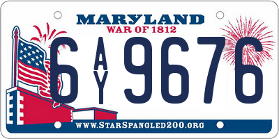 MD license plate 6AY9676