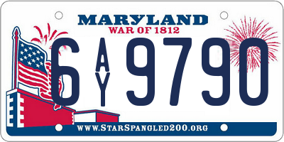 MD license plate 6AY9790