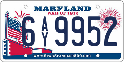 MD license plate 6AY9952