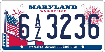 MD license plate 6AZ3236