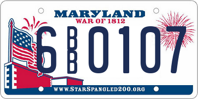 MD license plate 6BB0107