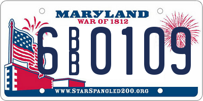 MD license plate 6BB0109
