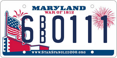 MD license plate 6BB0111