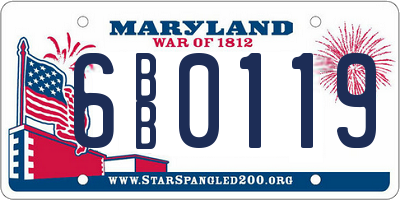 MD license plate 6BB0119