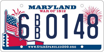 MD license plate 6BB0148