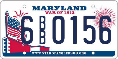 MD license plate 6BB0156