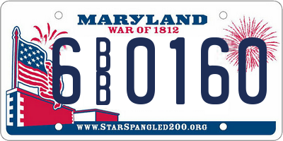 MD license plate 6BB0160