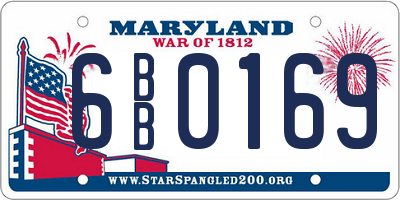 MD license plate 6BB0169