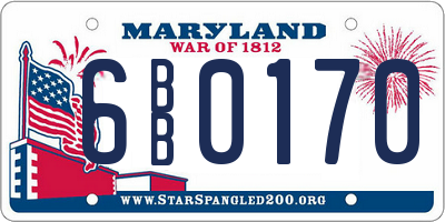 MD license plate 6BB0170