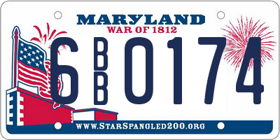 MD license plate 6BB0174