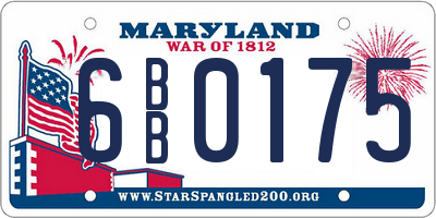 MD license plate 6BB0175